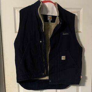 Carhartt FR Navy Vest with Cream Lining